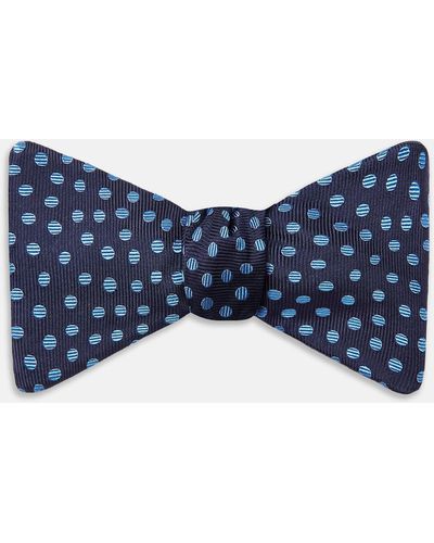 Turnbull & Asser Navy And Blue Paint Spot Silk Bow Tie