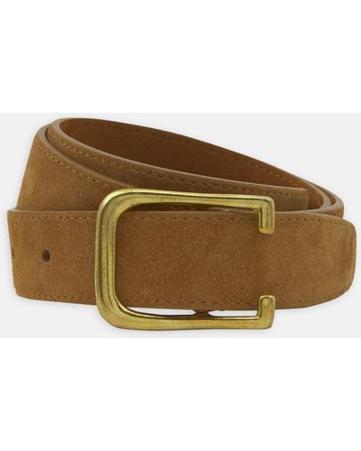 Turnbull & Asser Brown Suede Leather Belt
