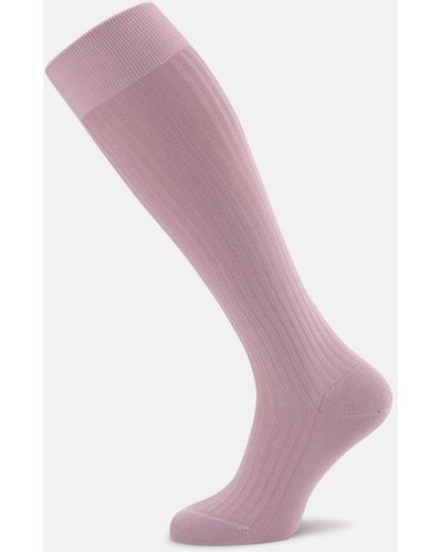 Turnbull & Asser Dusky Pink Long Cotton Socks