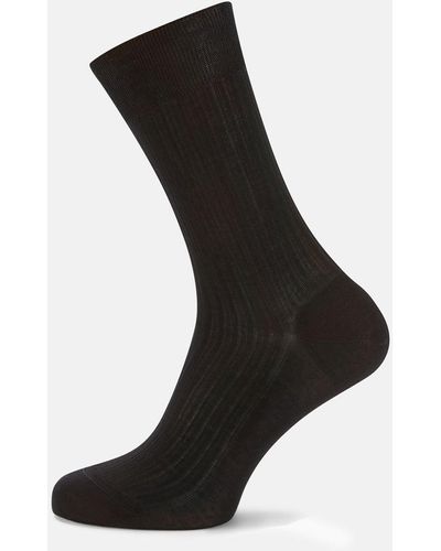 Turnbull & Asser Black Short Cotton Socks