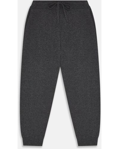 Turnbull & Asser Grey Cashmere Knitted Lounge Pyjama Trousers