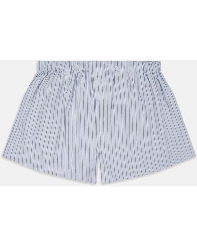 Turnbull & Asser Navy & Blue Stripe Cotton Boxer Shorts