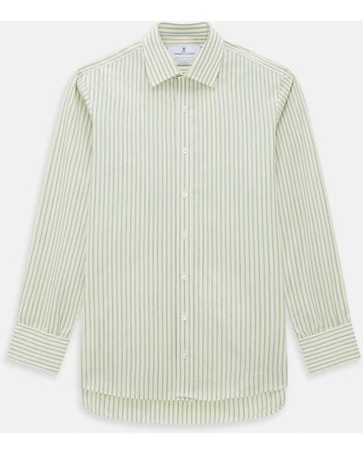 Turnbull & Asser Green Double Stripe Mayfair Shirt