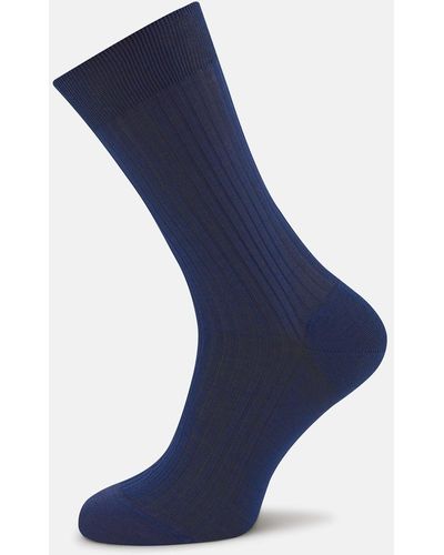 Turnbull & Asser Ocean Blue Short Pure Cotton Socks