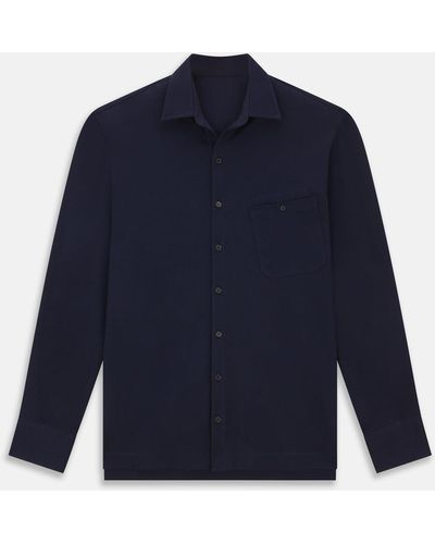 Turnbull & Asser Navy Cotton Polo Shirt - Blue