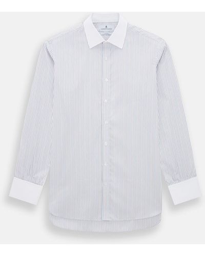 Turnbull & Asser Multicoloured Music Stripe Shirt With White Collar And Double Cuffs
