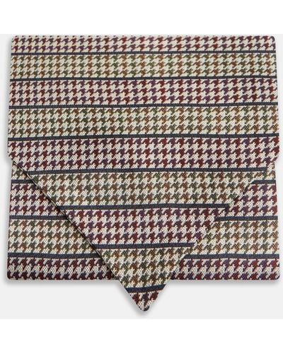 Turnbull & Asser Brown Puppytooth Silk Cravat - Multicolour