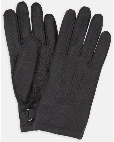 Turnbull & Asser Black Kirkdale Leather Gloves