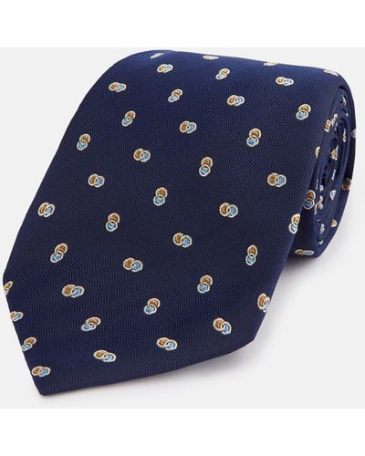 Turnbull & Asser Blue And Yellow Links Silk Tie