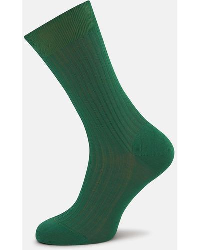 Turnbull & Asser Clover Green Short Pure Cotton Socks