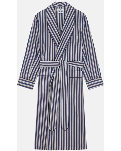 Turnbull & Asser Blue Multi Stripe Cotton Gown
