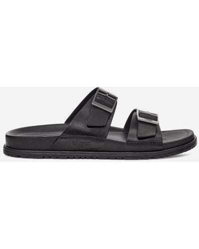 UGG ® Wainscott Buckle Slide Leather Sandals - Black