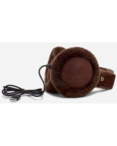 UGG W Sheepskin Bluetooth Earmuff in Brown, Taille O/S, Shearling - Noir