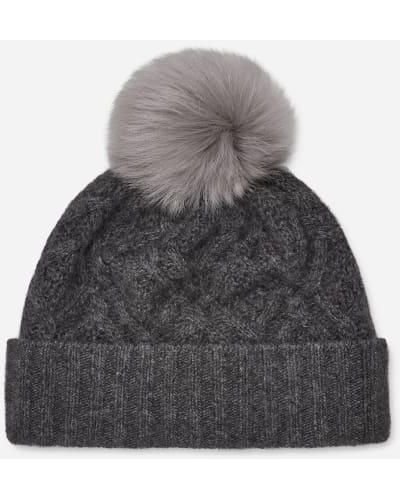 UGG ® Desmond Cable Knit Pom Hat Cashmere Hats - Pink