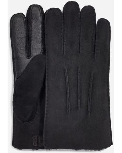 UGG Contrast Sheepskin Touch Tech Gloves - Black