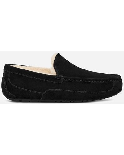 UGG Chausson Ascot pour homme | UE in Black, Taille 40, Cuir - Noir