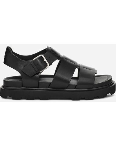 UGG ® Capitelle Strap Leather Sandals - Black