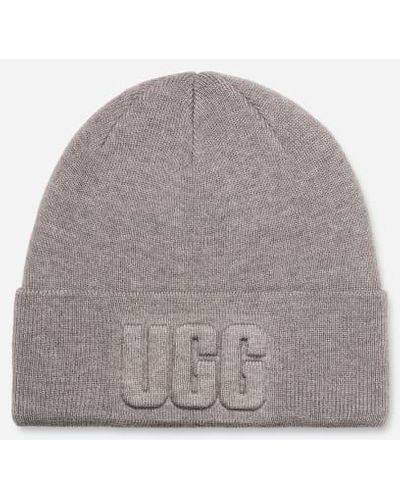 UGG ® 3d Graphic Logo Beanie Wool Blend Hats - Black