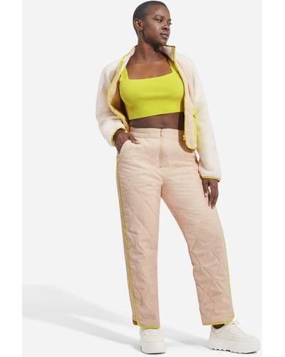 UGG ® Dayana Quilted ®fluff Pant Fleece/nylon Trousers - Yellow