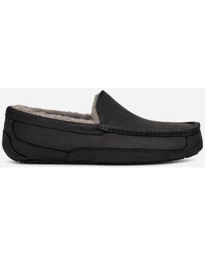 UGG ® Ascot Matte Leather Slippers - Black