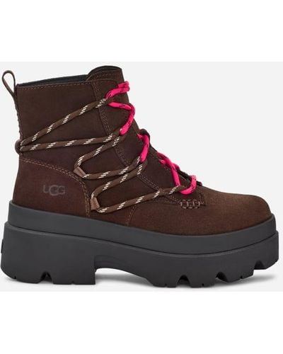 UGG ® Brisbane Lace Up Suede Boots - Brown