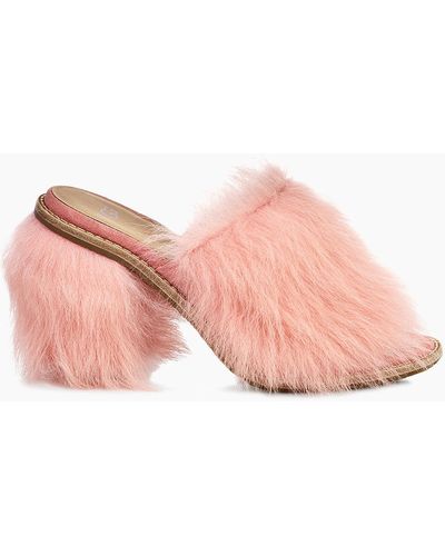 UGG Exclusive Rosa Fluff Heeled Mules - Pink