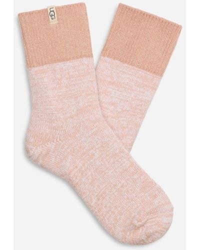 UGG ® Rib Knit Slouchy Quarter Polyester Blend/recycled Materials Socks - Pink