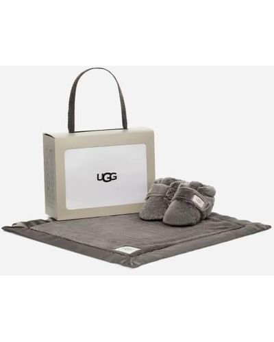 UGG ® Infants' Bixbee Bootie And Lovey Blanket Fleece Blankets|boots - Gray