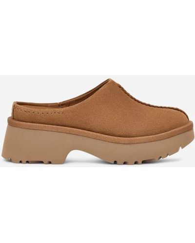 UGG Sabot New Heights pour femme | UE in Brown, Taille 36, Daim - Noir