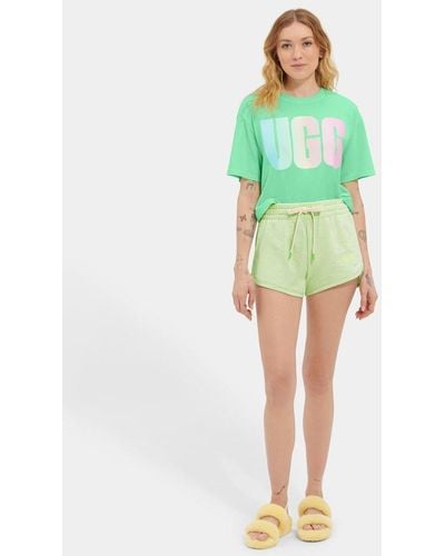 UGG Elliana Short Melange Cotton Blend Shorts - Green