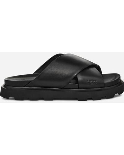 UGG ® Capitelle Crossband Leather Sandals - Black