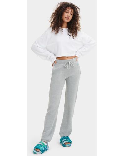 UGG Pantalon de jogging Daniella pour in Grey, Taille S, Fleece - Blanc