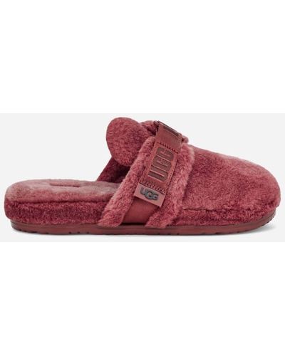 UGG Fluff It Slide pour in Red Wine, Taille 40, Textile - Rouge