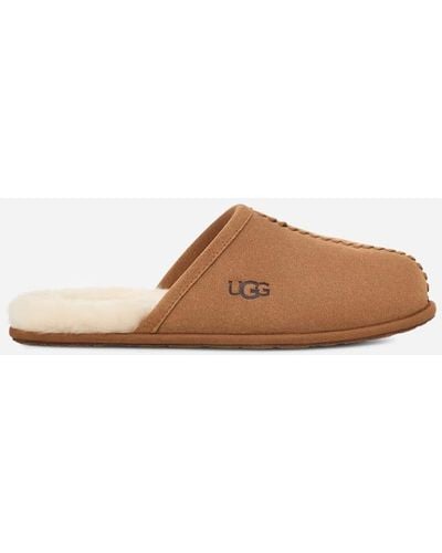 UGG Chausson Scuff Deco Suede pour homme | UE in Brown, Taille 41, Daim - Noir