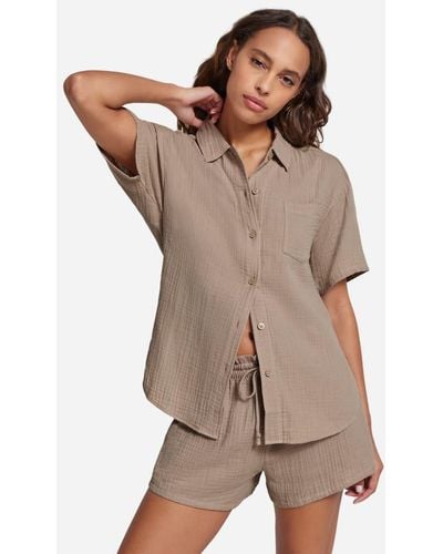 UGG Chemise Embrook pour femme | UE in Brown, Taille L, Coton - Marron