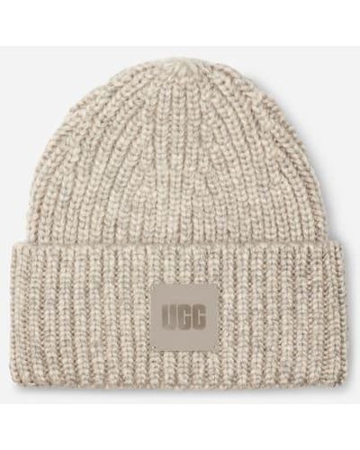 UGG Chunky Rib Beanie Acrylic Blend Hats - Black