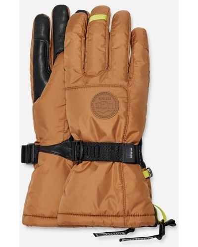 UGG Shasta Gauntlet Gloves With Waterproof Breathable Liner And Microfur Lining - Brown