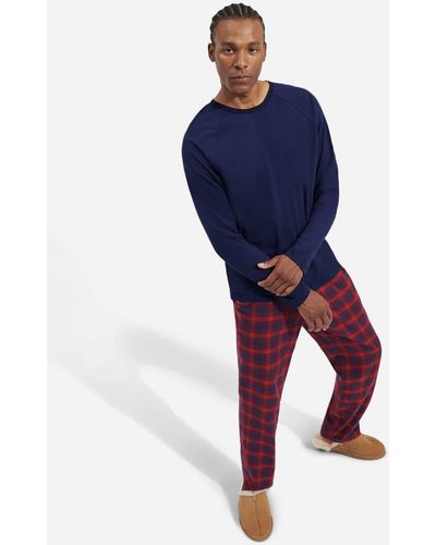 UGG ® Steiner Pajama Set With Gift Box Cotton Blend Sleepwear - Blue