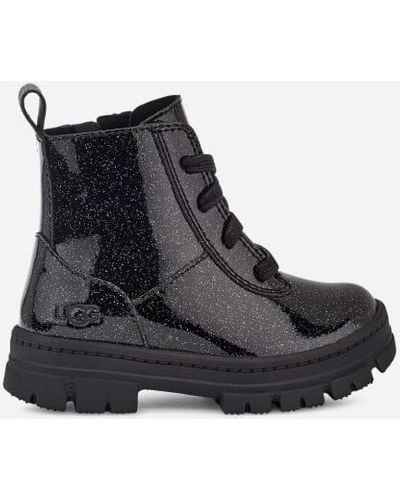 UGG ® Toddlers' Ashton Lace Up Glitter Synthetic/glitter Boots - Black
