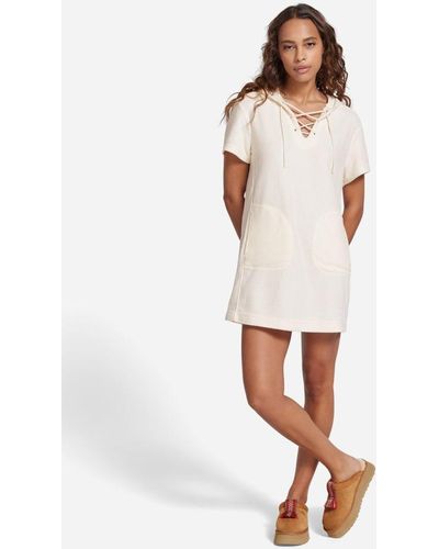 UGG ® Yasmine Mixed Dress Cotton Blend/recycled Materials Dresses - White