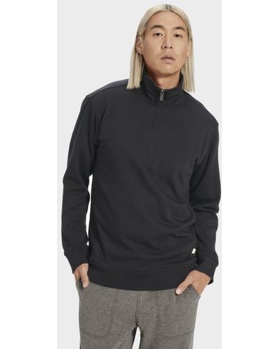 UGG ® Zeke Half Zip Pullover Fleece Hoodies & Sweatshirts - Black