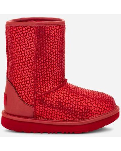 UGG ® Toddlers' Classic Ii Gel Hearts Suede Classic Boots - Red
