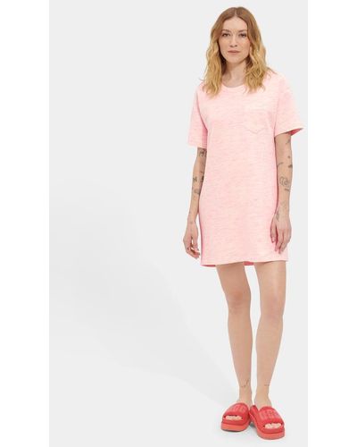 UGG Nadia T-shirt Dress Melange Cotton Blend Dresses - Pink