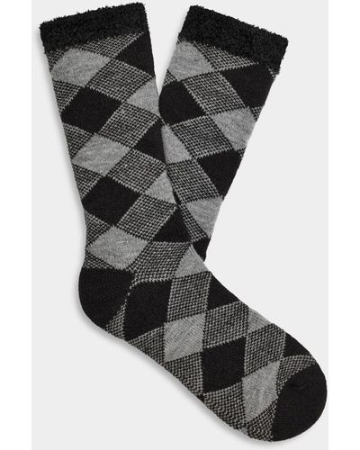 UGG ® Grady Fleece Lined Crew Sock Acrylic Blend Socks - Black