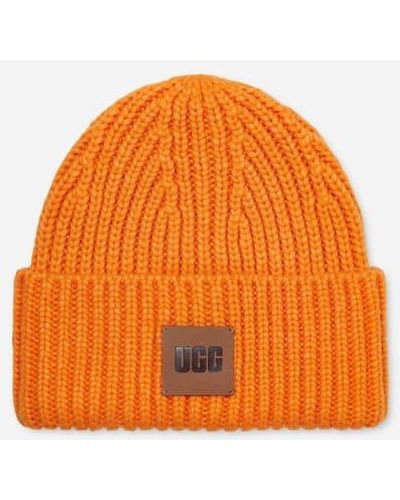 UGG Chunky Rib Chapeaux pour in Orange Sherbet, Taille O/S, Mélange D'Acrylique