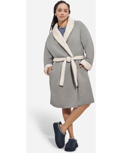 UGG ® Anabella Reversible Robe Fleece/knit Robes - Gray