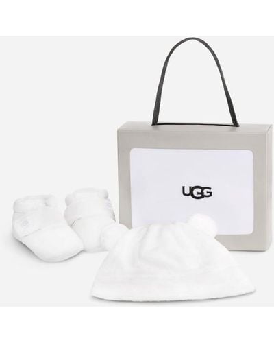 UGG ® Infants' Bixbee And Beanie Fleece Boots|hats - White
