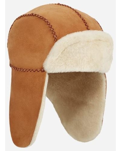 UGG ® Toddlers' Sheepskin Trapper With Stitch Hats - Natural