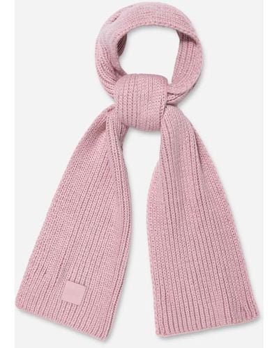 UGG Chunky Rib Knit Scarf Acrylic Blend Scarves - Pink