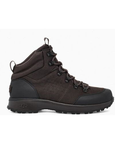 UGG Emmett Boot Mid Leather Cold Weather Boots - Black